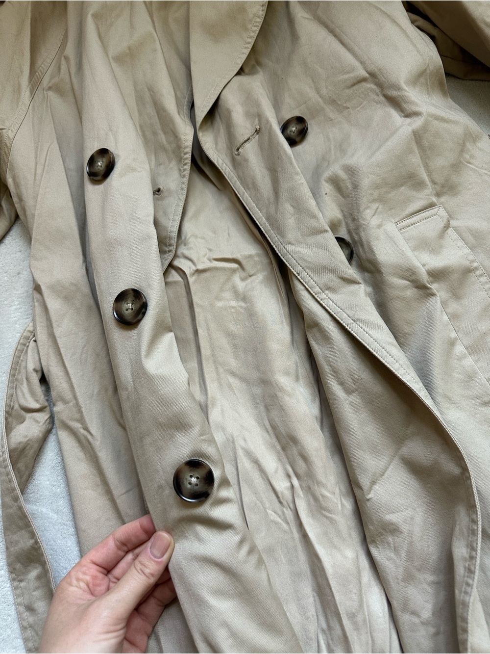 Reformation Long Tan Trench Coat - Picture 3 of 11